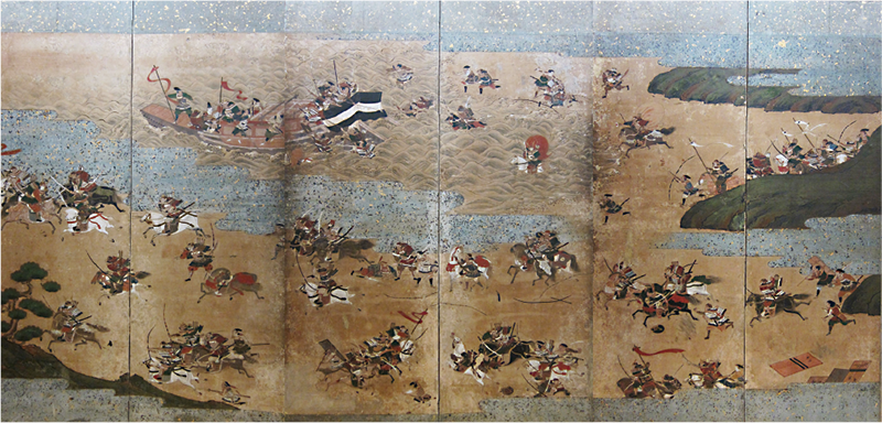 《源平合戦図屏風》（左隻）　江戸時代　大石田町立歴史民俗資料館蔵