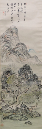 池大雅　「山水図」（左幅）　個人蔵
