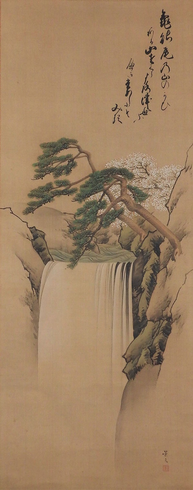 松村景文《亀の尾の滝図》　江戸時代後期(19世紀)　個人蔵