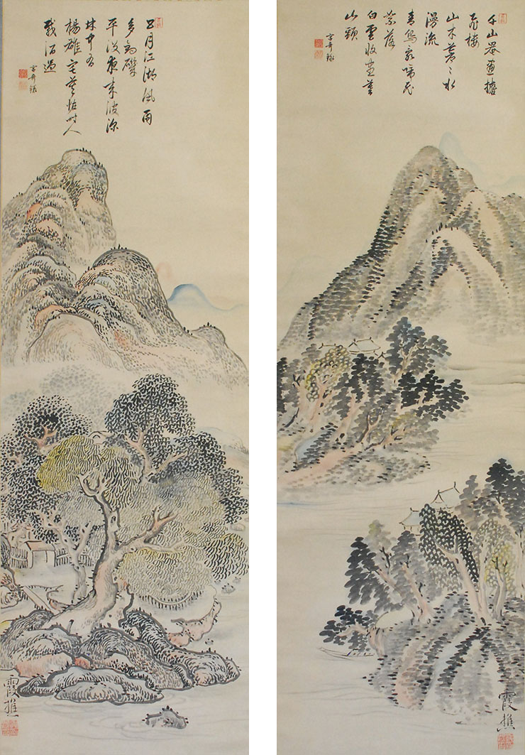 山水図 宮崎筠圃賛　池大雅　江戸時代中期　山形県指定文化財　個人蔵