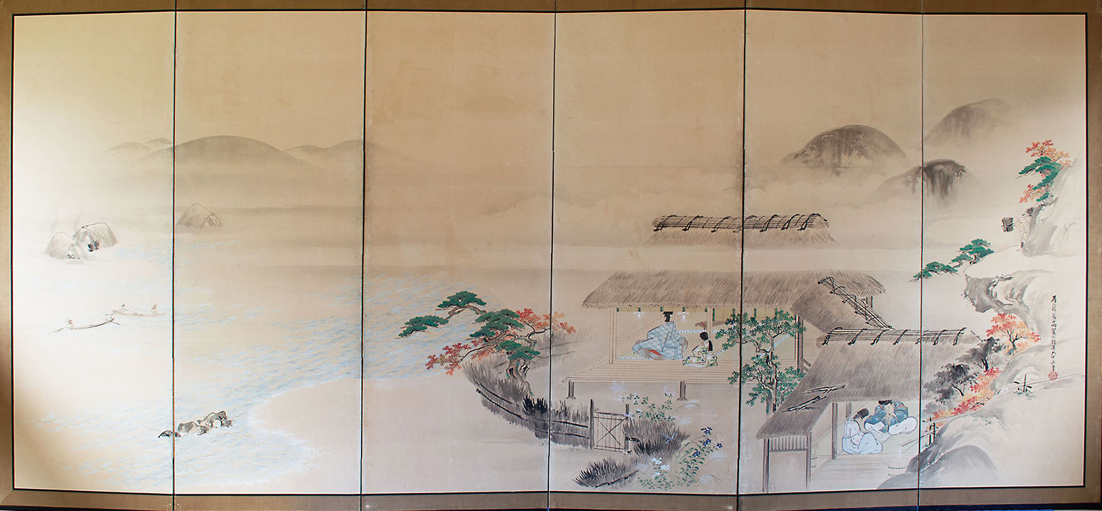 高嵩谷《須磨・住吉図屏風》 寛政6年(1794) 酒田市指定文化財   米沢藩からの贈り物