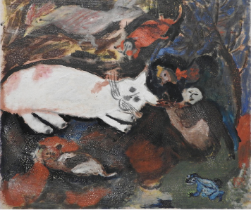 丸木スマ《白い猫》1955年