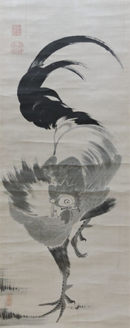 伊藤若冲《鶏図》　江戸時代中期(18世紀)　個人蔵