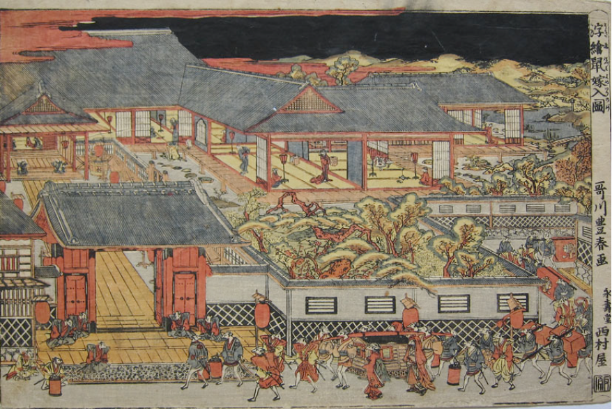 ネズミ／歌川豊春　《浮絵鼠嫁入図》　江戸時代中期　本間美術館蔵