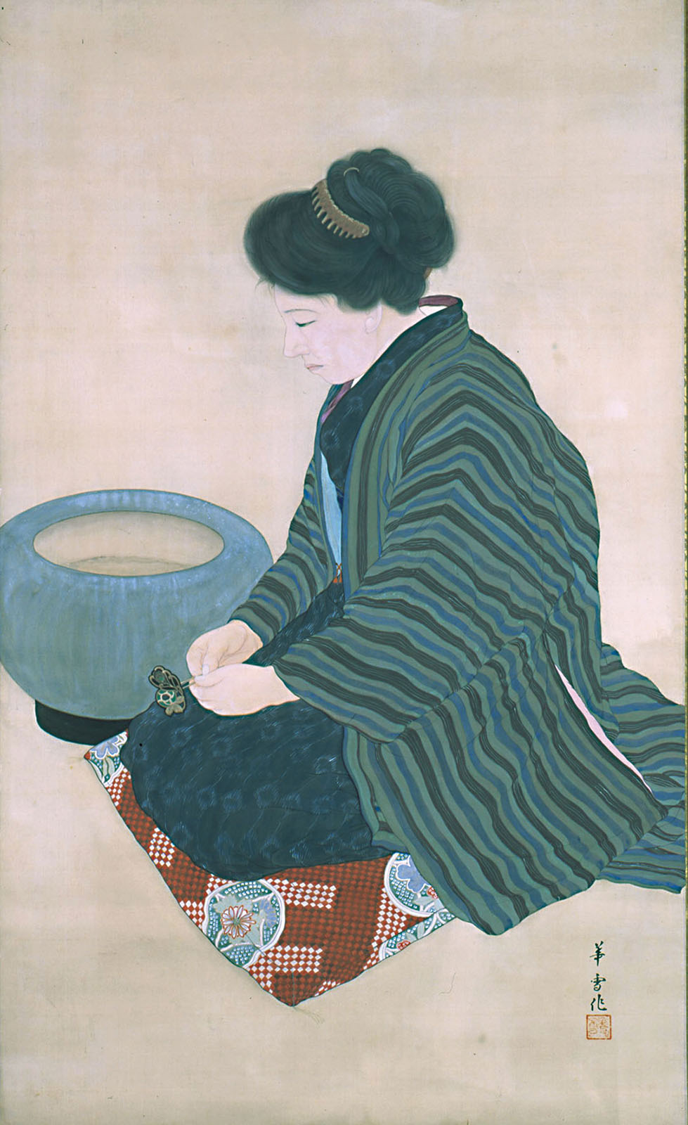 川村智保《かんざしを持つ女》1921(大正10)年