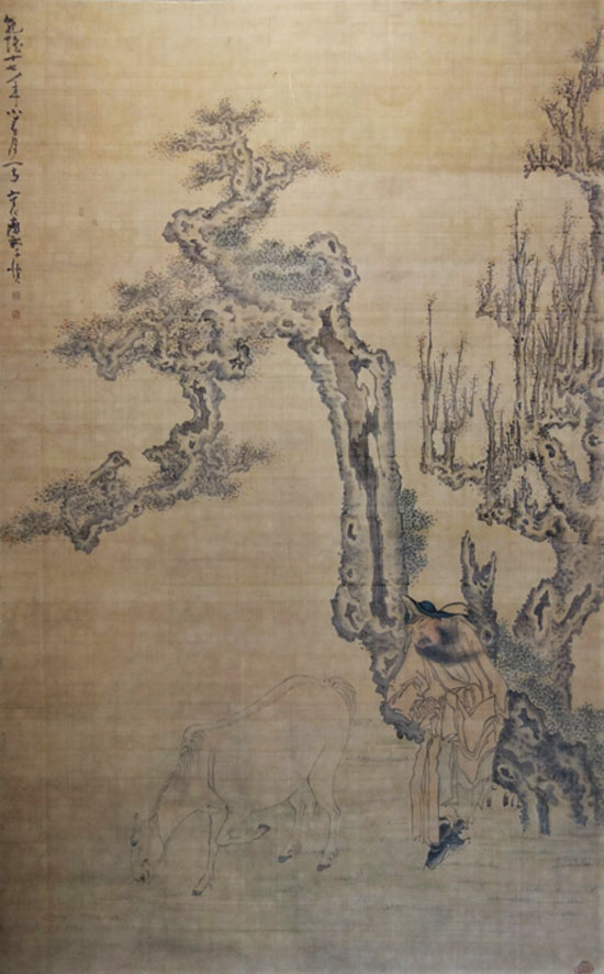 黄慎《官人出猟図》18世紀（清時代中期）　館蔵